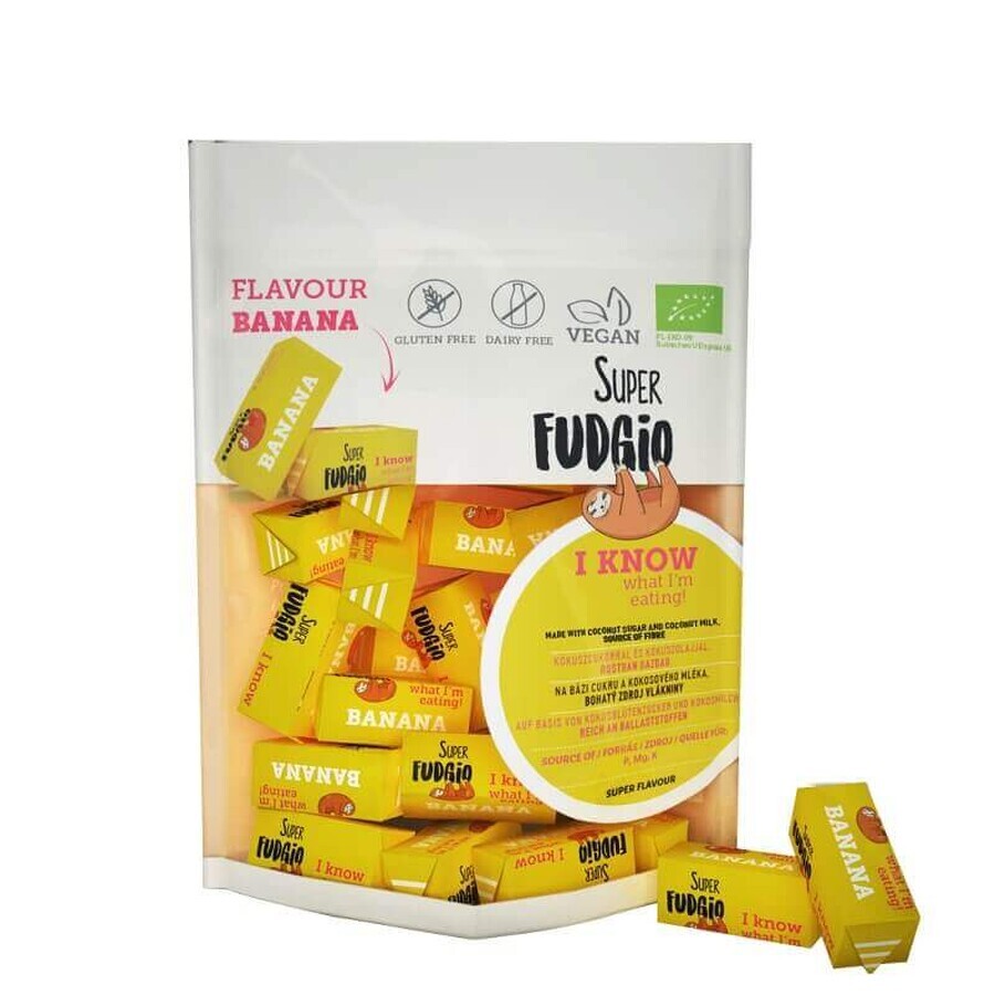 Organic Banana Flavoured Toffee, 150 g, Super Fudgio