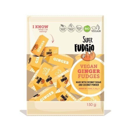 Organic gluten-free ginger-flavoured toffee, 150 g, Superfudgio