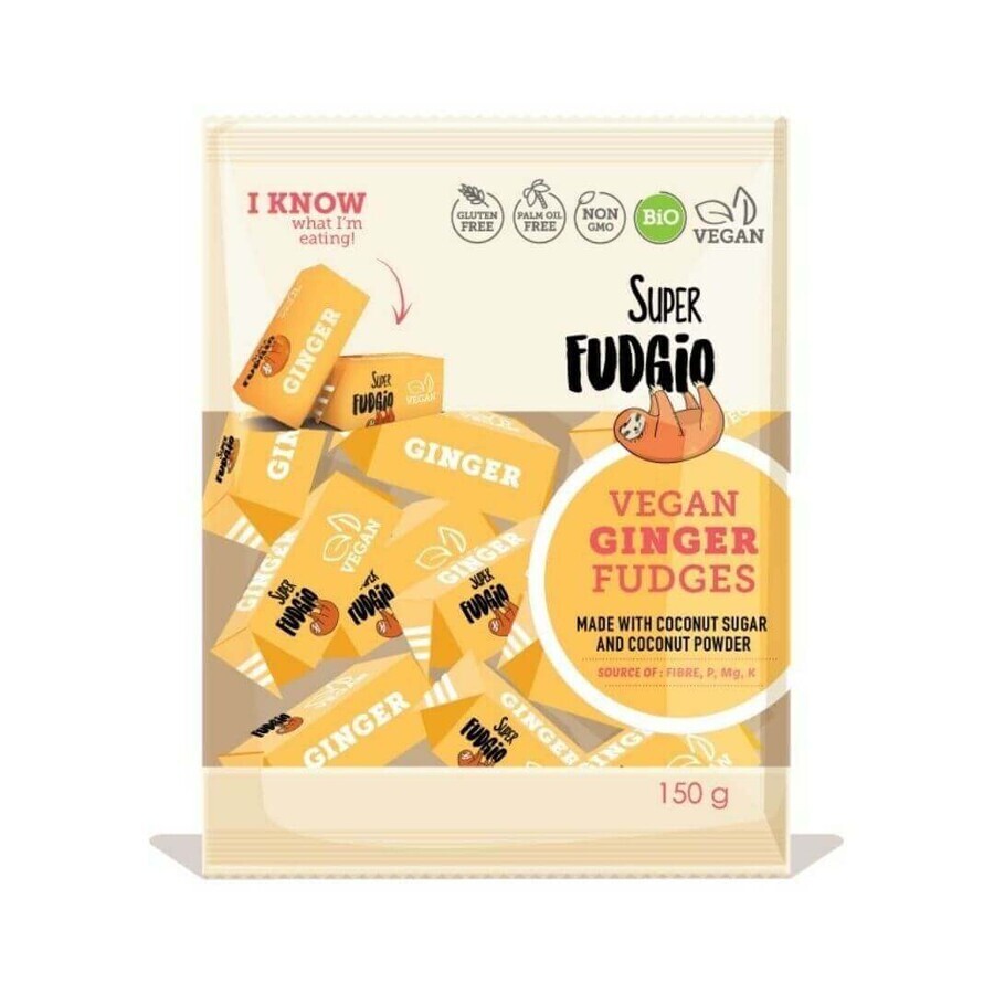 Organic gluten-free ginger-flavoured toffee, 150 g, Superfudgio