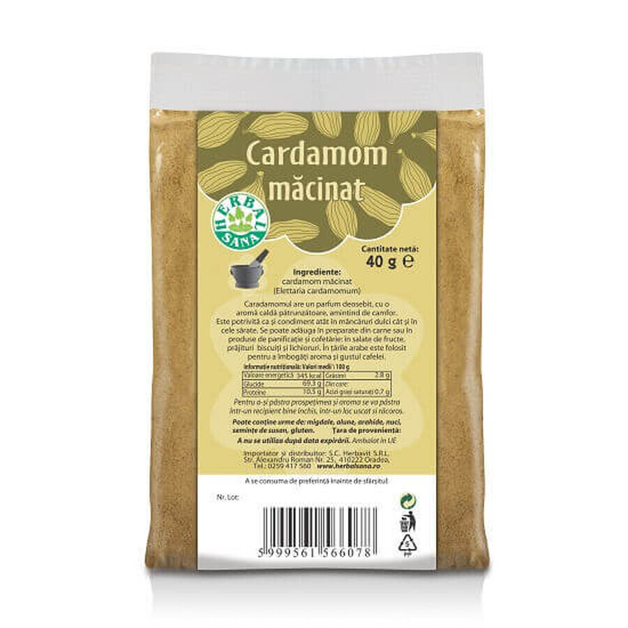 Cardamon macinat, 40 gr, Herbal Sana