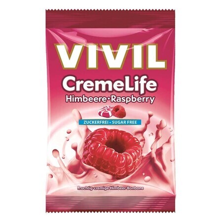 Caramelle Creme Life Classic Lampone senza zucchero, 110g, Vivil