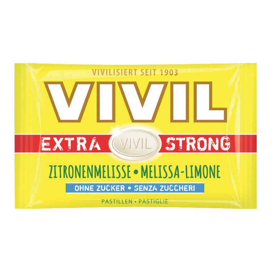 Extra Strong sugar-free lemon candy, 25 g, Vivil