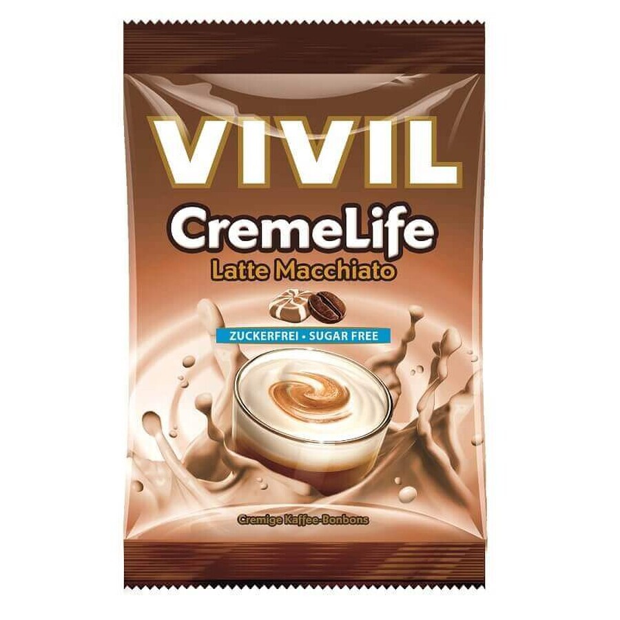 Zuckerfreie Bonbons mit Latte Macchiato Creme Life-Geschmack, 110 g, Vivil