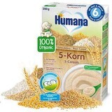 Organic Cereals 5 cereals without milk, +6months, 200g, Humana