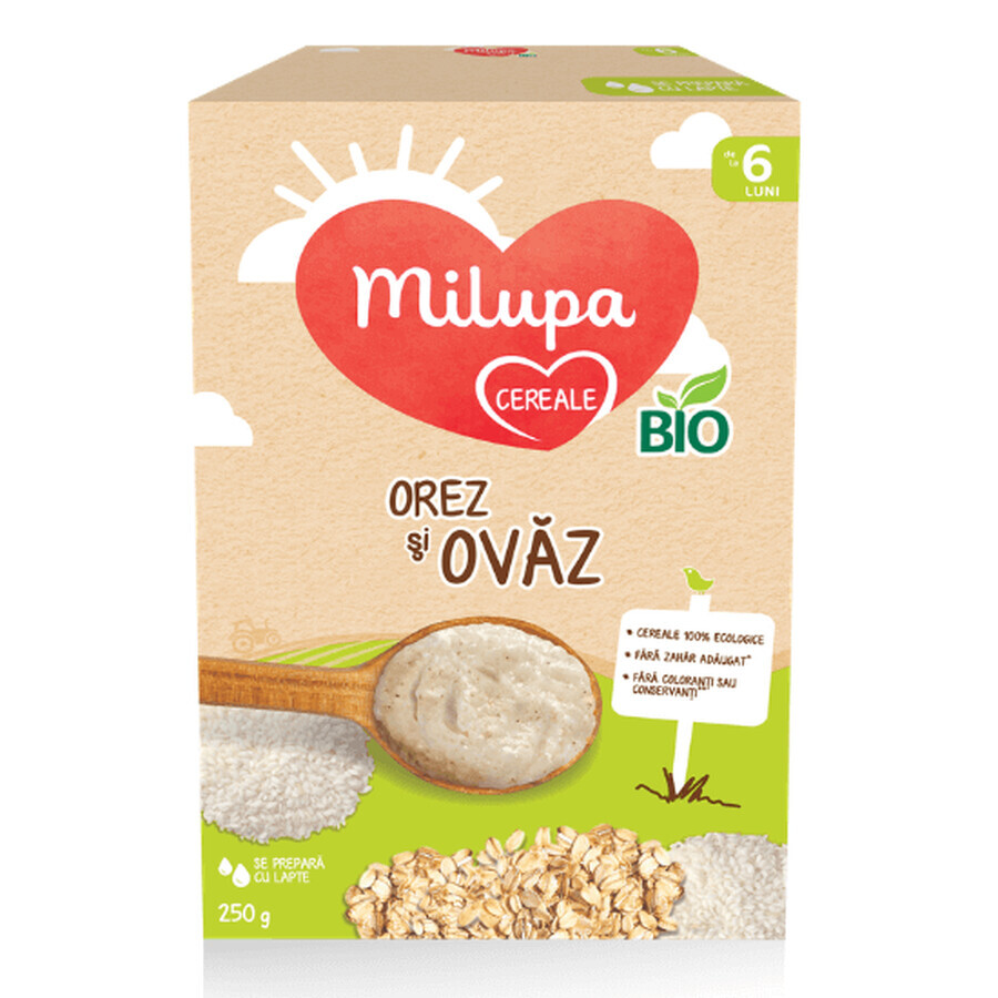 Bio Cereali Riso e Avena, +6 mesi, 250 g, Milupa