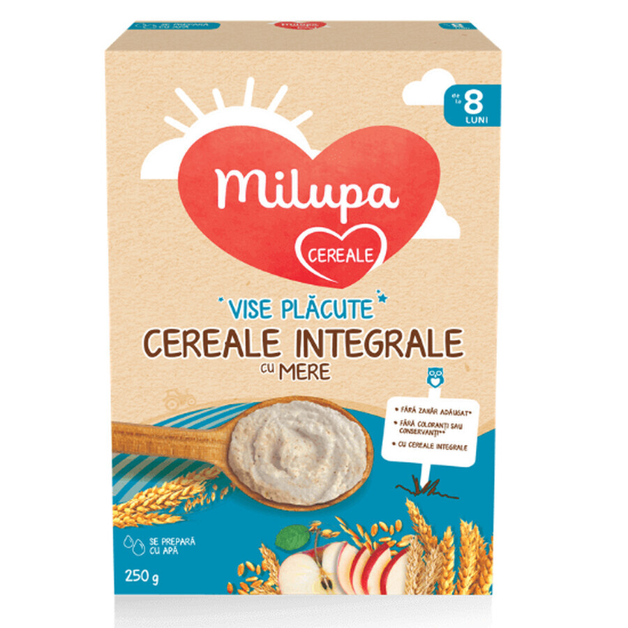 Cereali Integrali con mele Vise Placute, +8 mesi, 250 g, Milupa