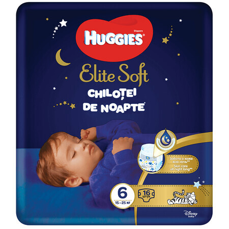 Ropa de dormir Elite Soft nº 6, 15-25 kg, 16 piezas, Huggies