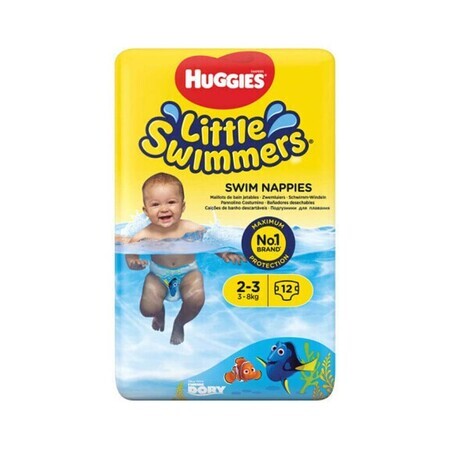 Chilotei impermeabili pentru inot Little Swimmers Nr. 2-3, 3-8 kg, 12 bucati, Huggies