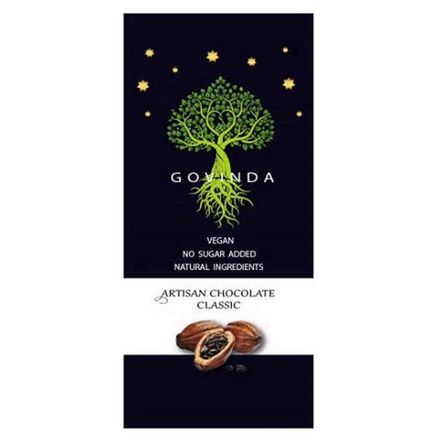 Classic handmade vegan chocolate, 100 g, Govinda