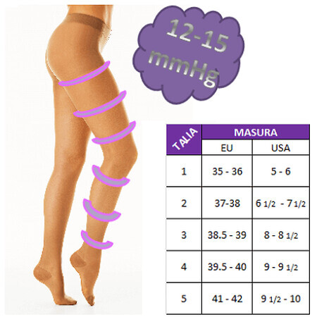 Calze compressive mediche 12-15 mmHg Sahara, n. 1, Signora Gloria