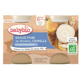 Yoghurt cream with Pears and Cinnamon, 2x130 gr, BabyBio