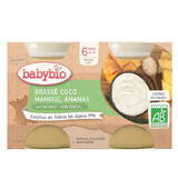 Coconut milk cream with mango and pineapple, 2x130 gr, BabyBio