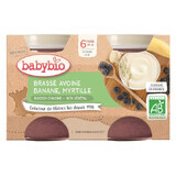 Oat Milk Cream with Bananas and Blueberries, 2x130 gr, BabyBio