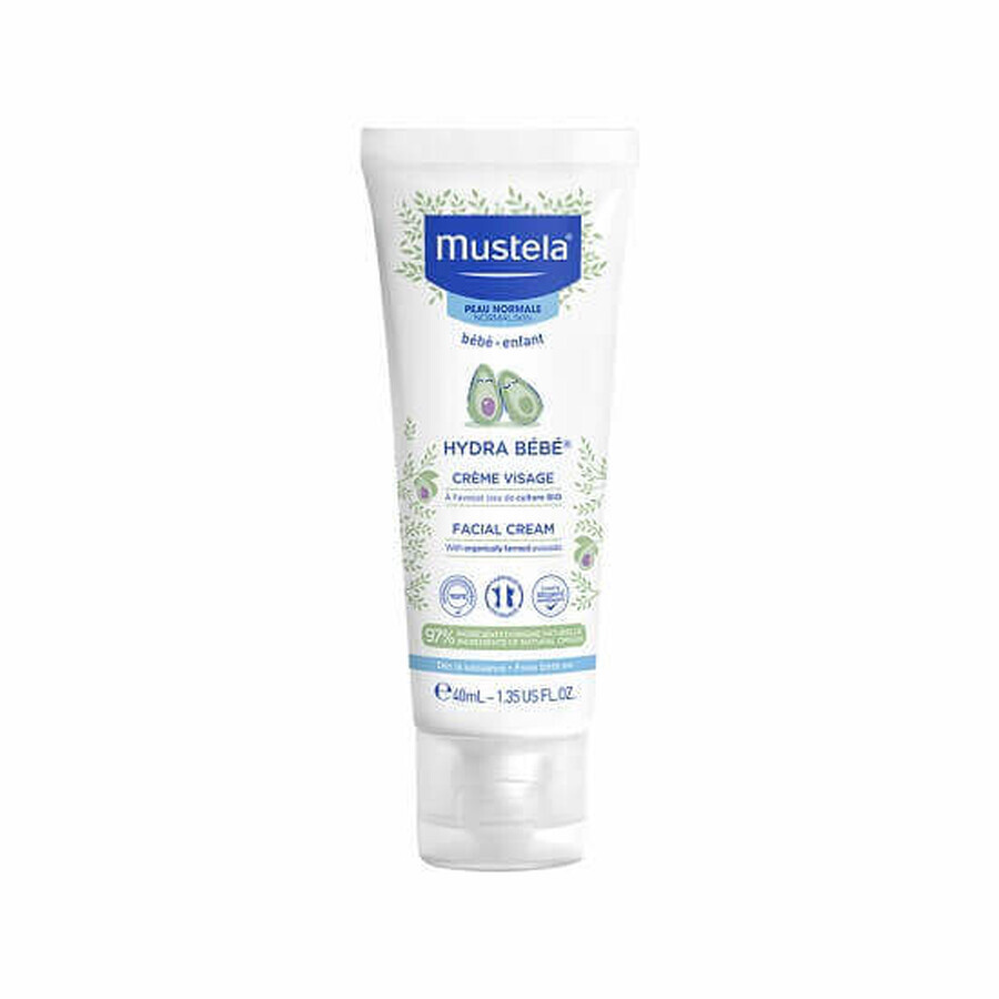 HydraBebe Hydraterende Gezichtscrème, 40 ml, Mustela