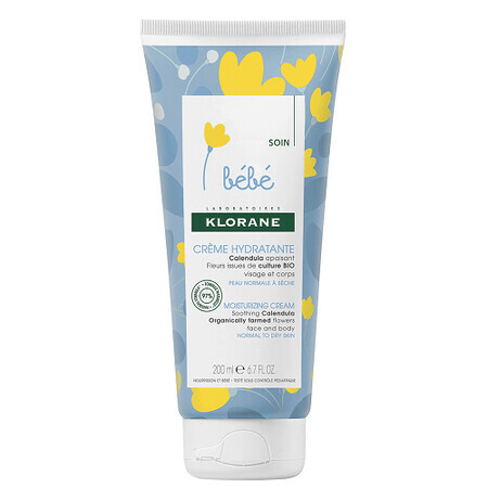 Crema idratante per viso e corpo, 200 ml, Klorane Bebe