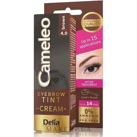 Crema para cejas Cameleo, Marrón 4.0, 15 ml, Delia Cosmetics