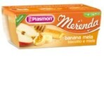 Postre con plátanos, manzanas, galleta y miel Merienda, +6 meses, 3x 120 g, Plasmon