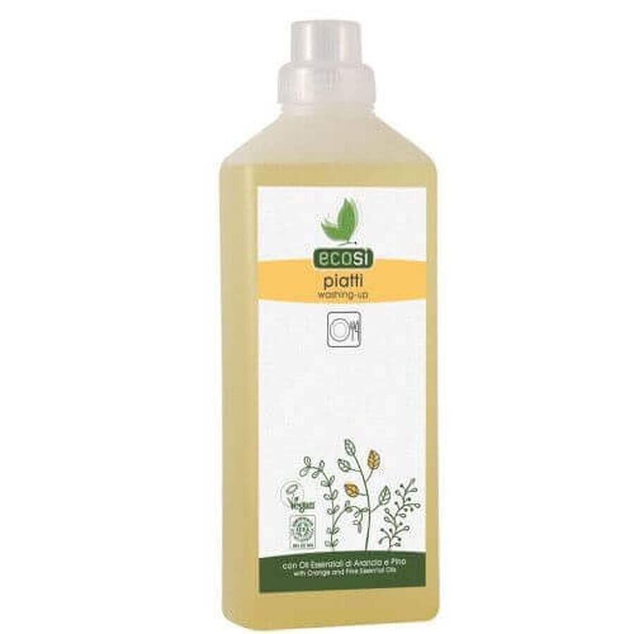 Eco detersivo concentrato per piatti con olio di arancia Ecosi, 1000 ml, Pierpaoli