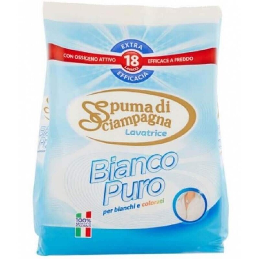 Detersivo per bucato in polvere, Bianco Puro, 1.080 kg, Spuma Di Sciampagna