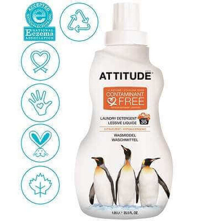 Detergent lichid pentru rufe cu citrice, 1050 ml, Attitude