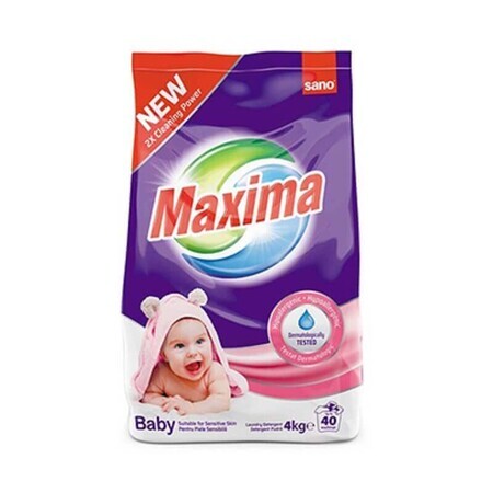 Detersivo in polvere per bucato per bambini, 4 kg, Sano Maxima