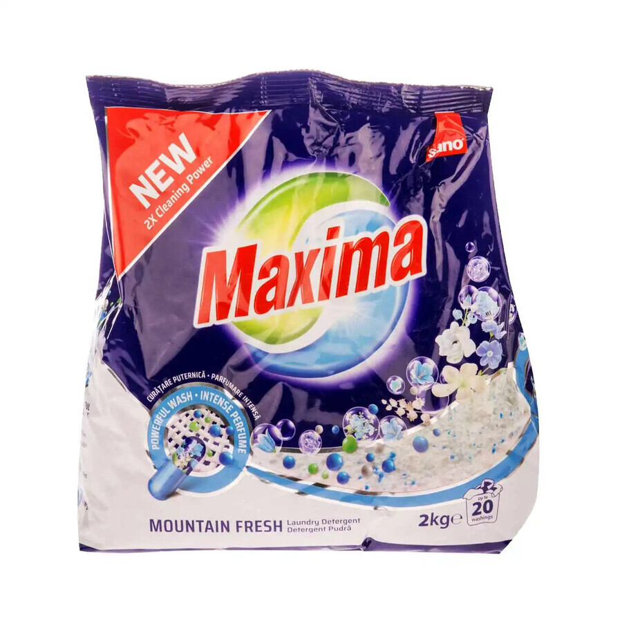 Detergent Pudra pentru rufe Montain Fresh, 2 kg, Sano