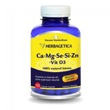 Ca+Mg+Se+Si+Zn Biologici con Vitamina D3, 120 capsule, Herbagetica