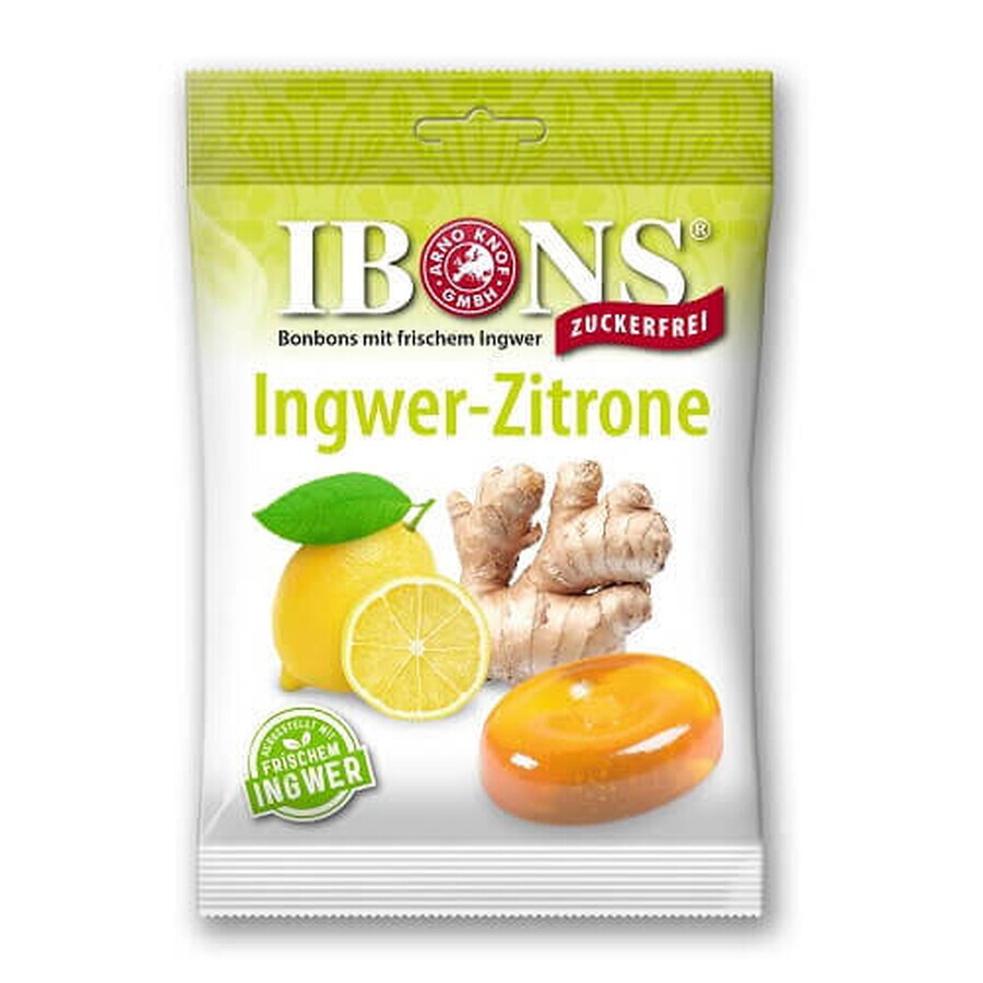 Gocce senza zucchero con zenzero e limone, 75 g, Ibons