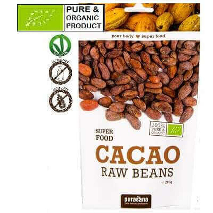 Cocoa beans 100% organic, 200 g, Purasana