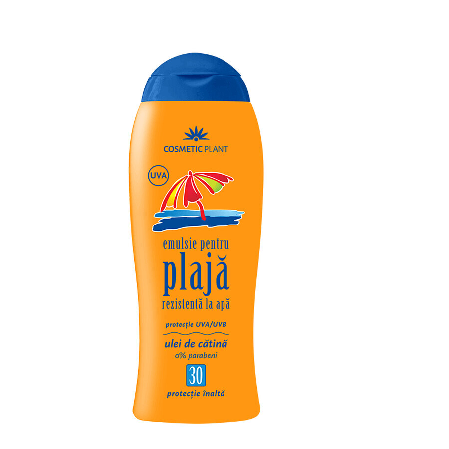 Emulsión de playa resistente al agua con aceite de catina SPF 30, 200 ml, Planta Cosmética