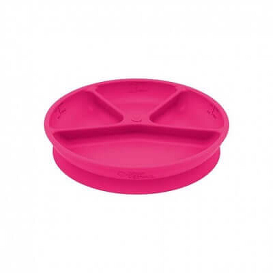 Pink compartmentalized learning plate, Green Sprouts