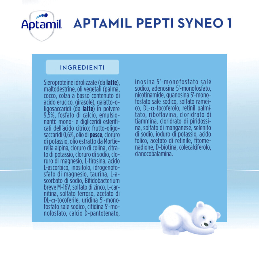 Formula di latte di partenza Aptamil Pepti Syneo 1, 0-6 mesi, 400 g, Aptamil