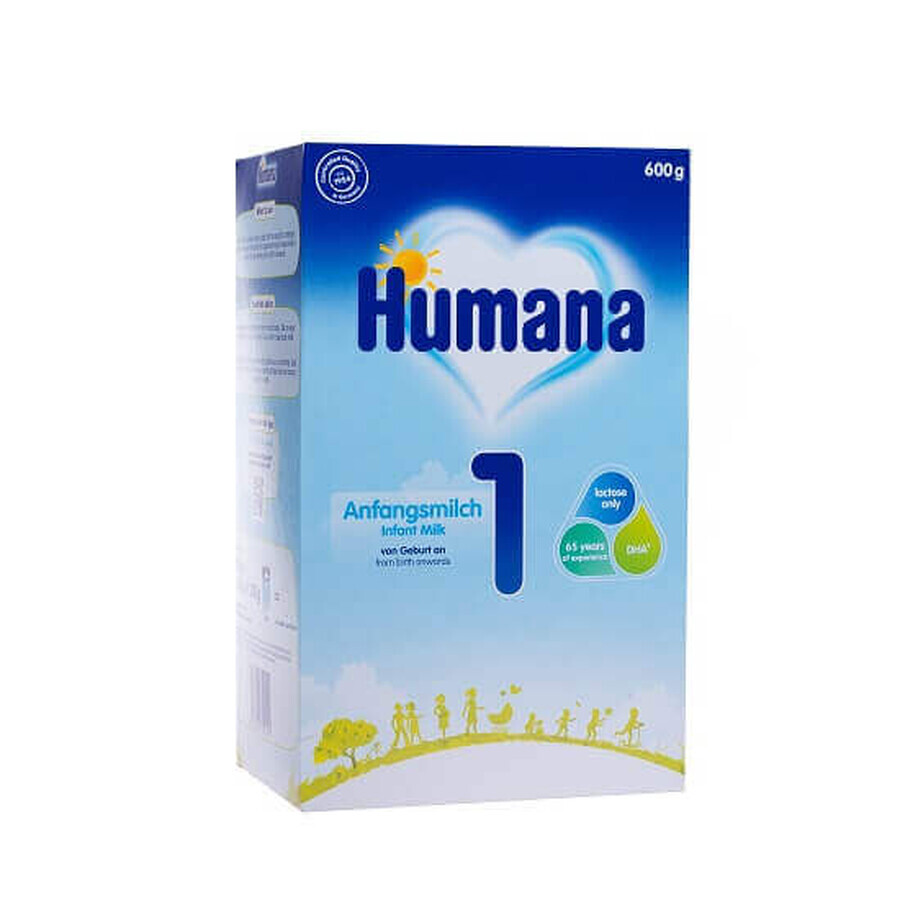 Milk powder formula 1 DHA, +0 months, 600 g, Humana