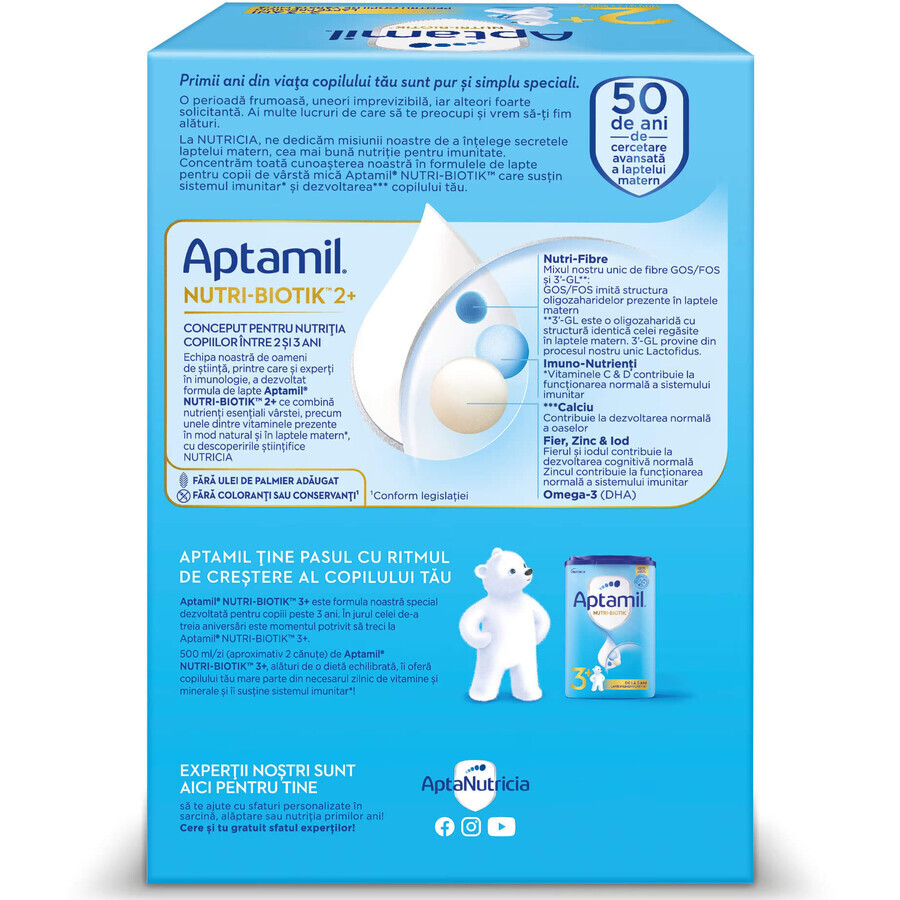 Latte in polvere Aptamil Junior 2+, 2-3 anni, 1200 gr, 24-36 mesi, Nutricia