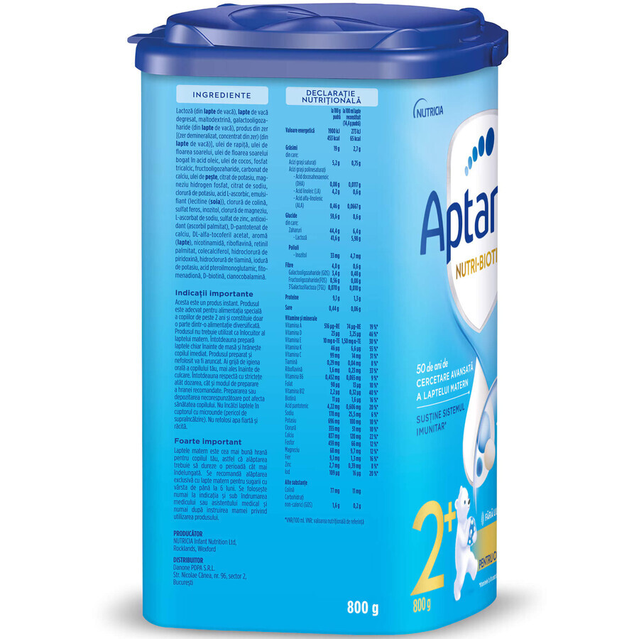  Latte in polvere Nutri-Biotik 2+, 2-3 ani, 800 g, Aptamil