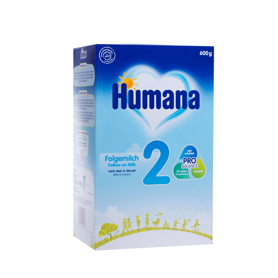 Lait de suite en poudre Formule 2, +6 mois, 600 g, Humana