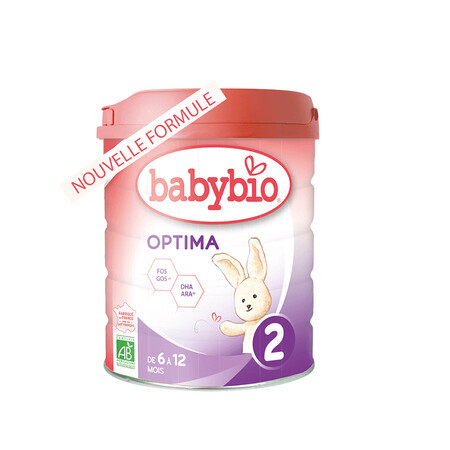 Optima 2 latte di proseguimento in polvere, 6 - 12 mesi, 800 g, Babybio