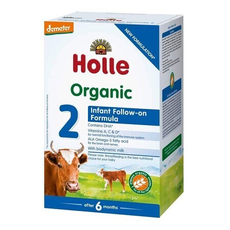 Fórmula de continuación leche en polvo Organica 2, +6 meses, 600 g, Holle Baby