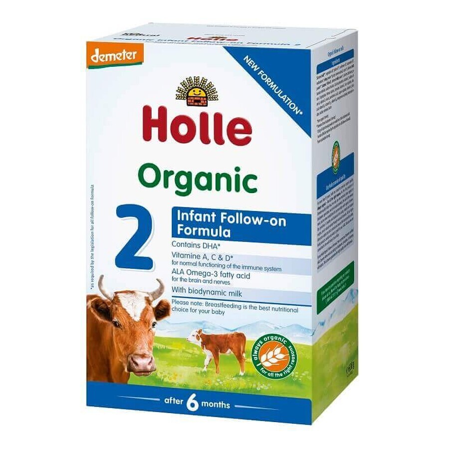 Fórmula de continuación leche en polvo Organica 2, +6 meses, 600 g, Holle Baby