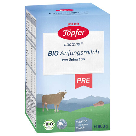 Lactana Pre Bio Milchpulver Formel, +0 Monate, 600 gr, Topfer