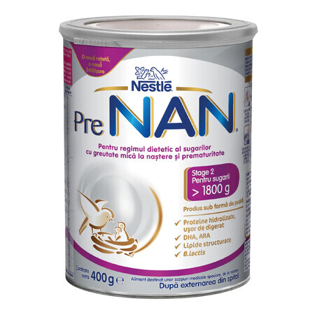 Latte in polvere, con Bifidus, Pre Nan Stage 2 HA, 0-6 mesi, 400 g, Nestlé