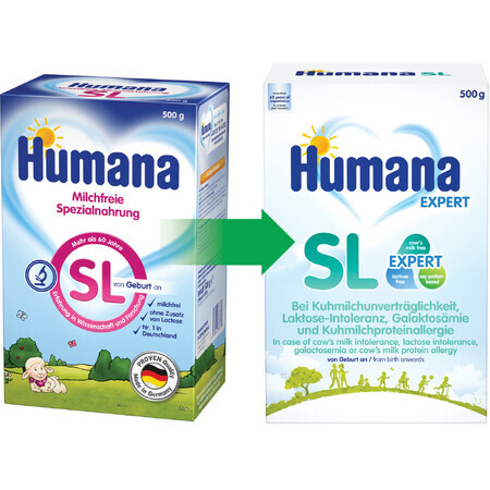 Formula speciale di latte di soia SL, +0 mesi, 500 g, Humana