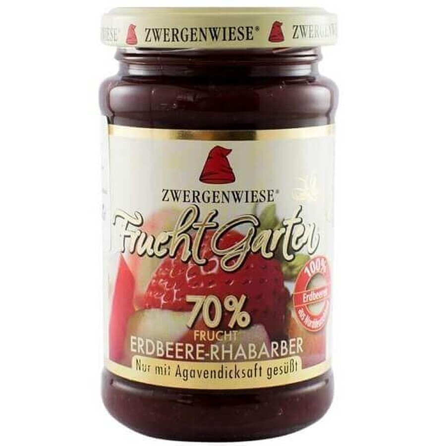 Organic strawberry jam with rhubarb, 225 gr, Zwergenwiese