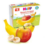 Snack de frutas con manzanas y plátanos, 4x 100 g, Hipp