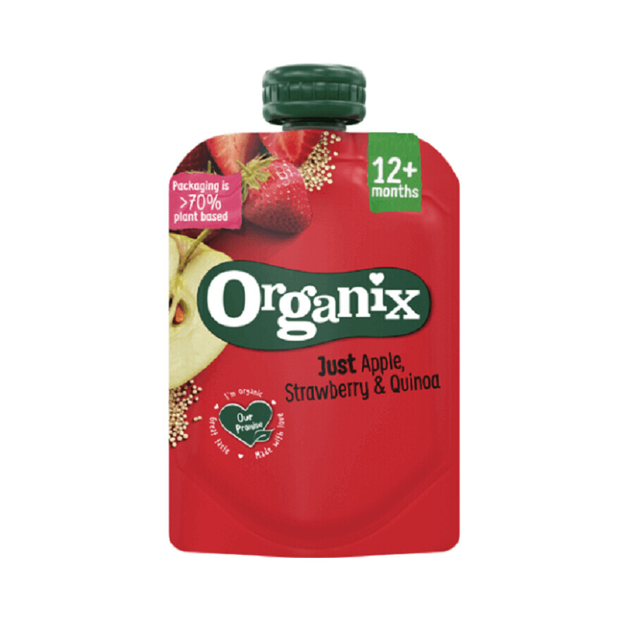 Apple, strawberry and quinoa snack, 100 gr, Organix