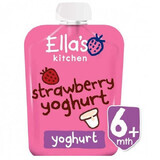 Organic Greek natural yoghurt with strawberries, 90 g, Ella's Kitchen