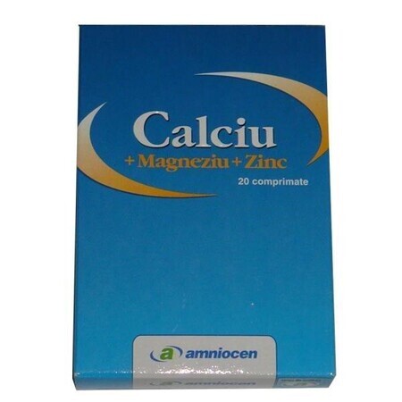 Calcio+Magnesio+Zinco, 20 compresse, Amniocen