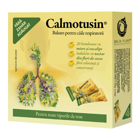 Calmotusin with honey and eucalyptus candy, 20 pieces, Dacia Plant