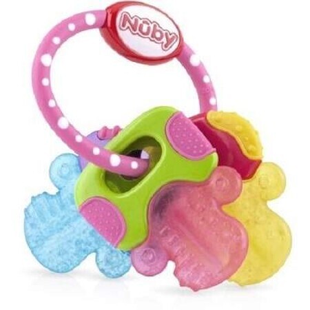 Nuby Chiavi Massaggiagengive IcyBite Rosa Con Gel PureIce 3m+ 1 Pezzo