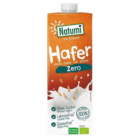 Leche de avena ecológica sin azúcar, 1 L, Natumi